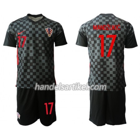 Kroatien Mario Mandzukic 17 Kinder Auswärts Trikotsatz Euro 2020 Kurzarm (+ Kurze Hosen)